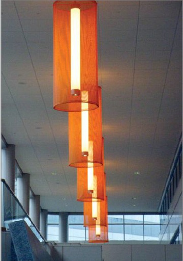 LED orange ceiling website signage